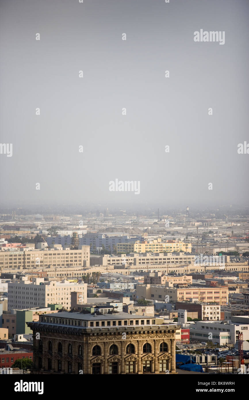Stati Uniti, California, Los Angeles, skyline con lo smog Foto Stock