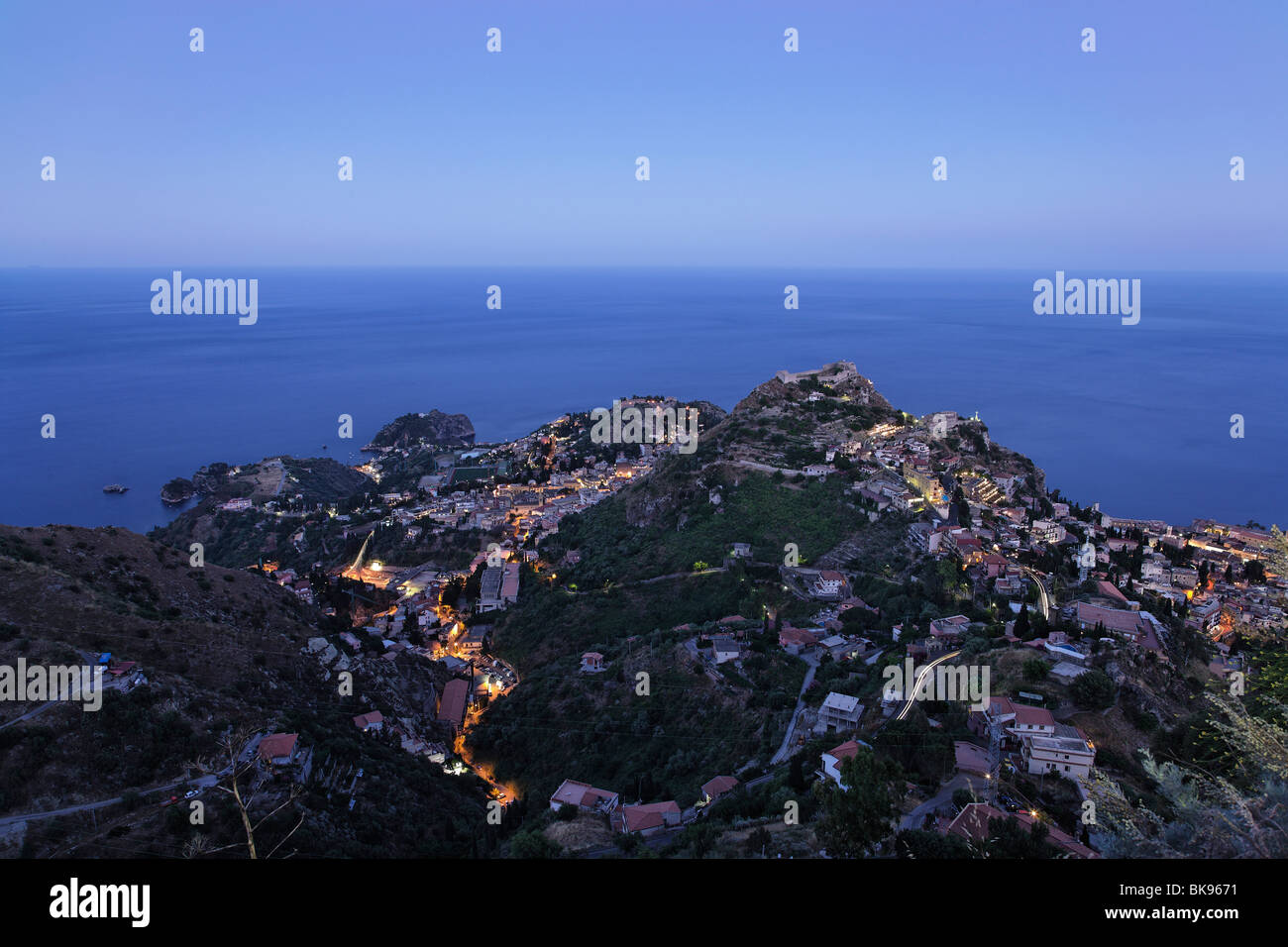 Castello Sarazeno, Monte Tauro, Taormina, Sicilia, Italia Foto Stock