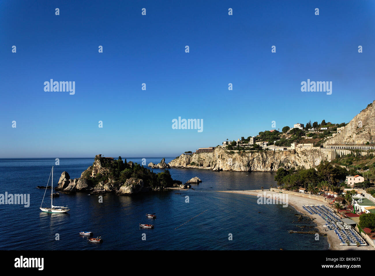 Isola Bella, Taormina, Sicilia, Italia Foto Stock