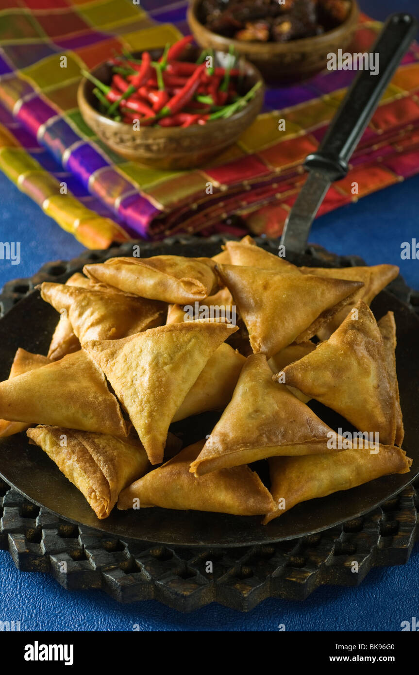 Samosa indiane Foto Stock