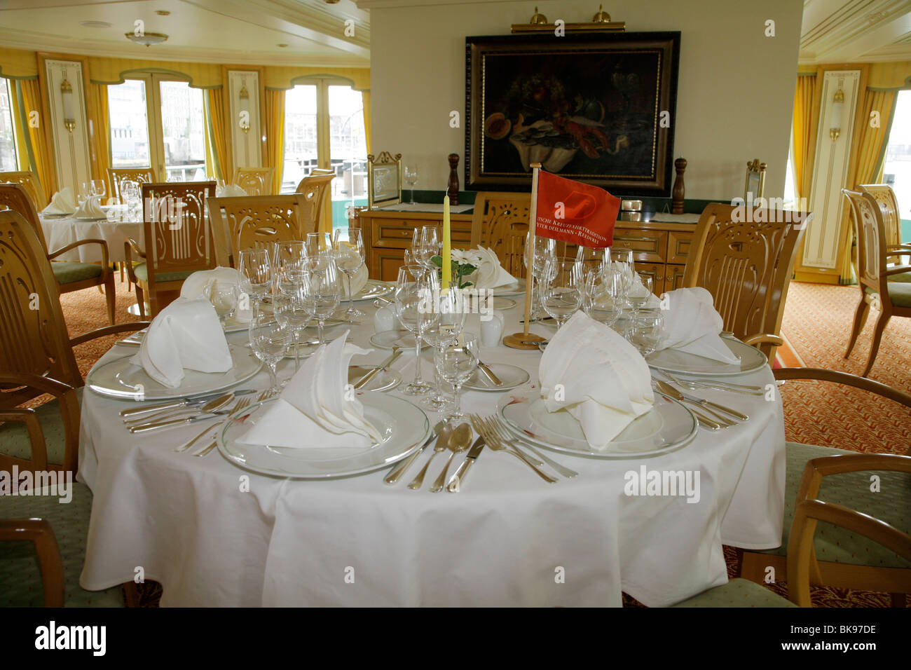 Ristorante a bordo della nave 'MS Heidelberg", Peter Deilmann Reederei Foto Stock