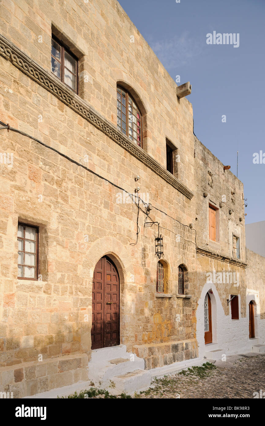 Casa medievale nel centro storico della città, Rodi, Rodi, Grecia, Europa Foto Stock