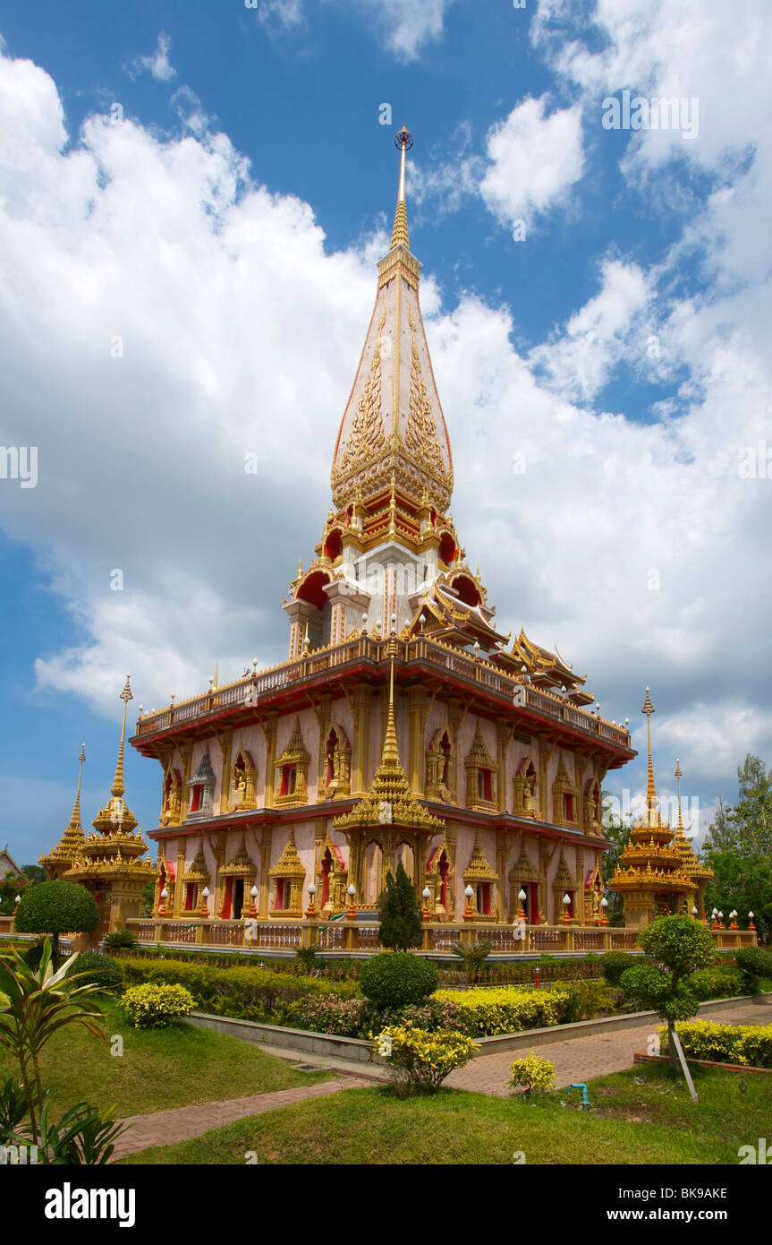 Wat Chalong tempio, Isola di Phuket, Thailandia, Asia Foto Stock