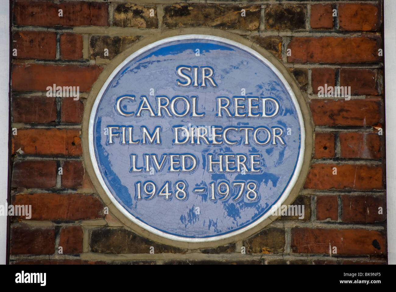 Targa blu markling una casa del regista sir carol reed, su Kings Road, a Chelsea, Londra, Inghilterra Foto Stock