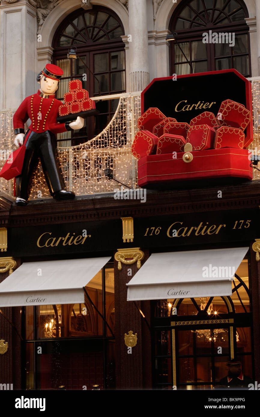 Negozio di Cartier a Natale, Old Bond Street Londra Foto Stock