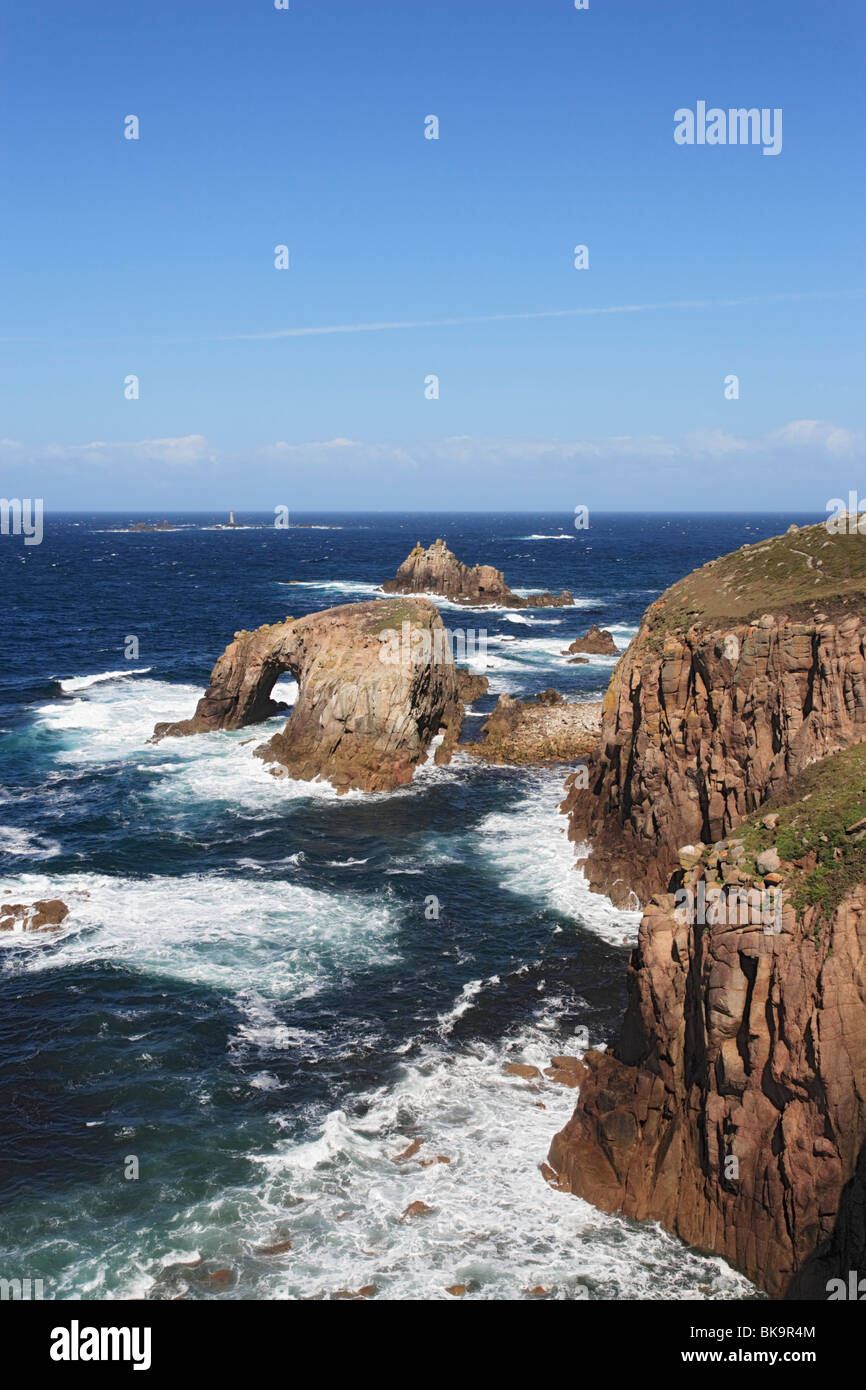 Land's End, Penwith Penisnula, Cornwall, England, Regno Unito Foto Stock