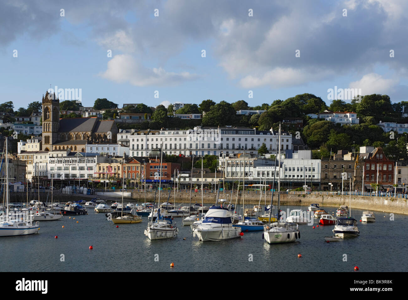 Città vista sul porto, Torquay, Torbay, Devon, Inghilterra, Regno Unito Foto Stock