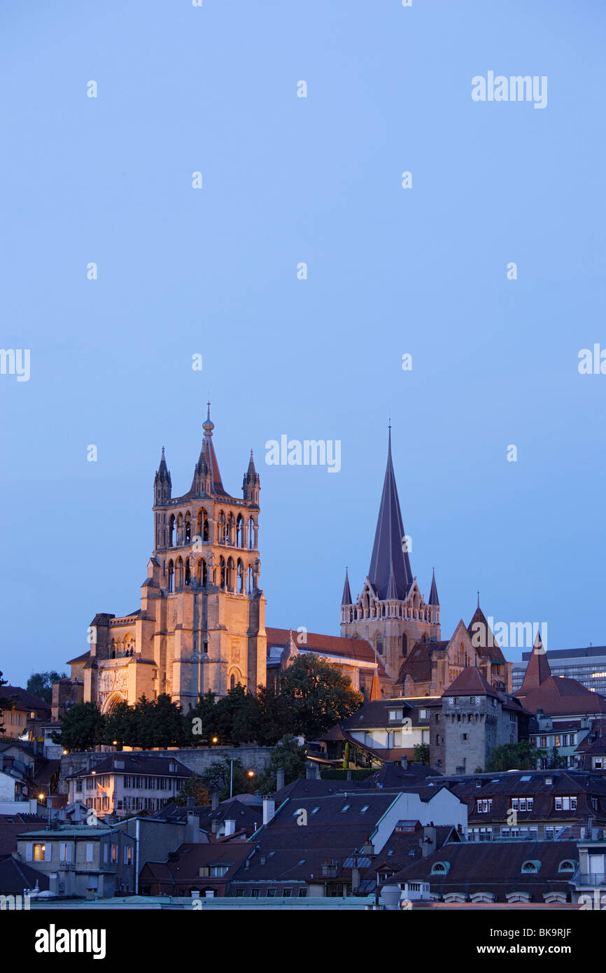 La cattedrale di Notre-dame, Losanna, nel Cantone di Vaud, Svizzera Foto Stock