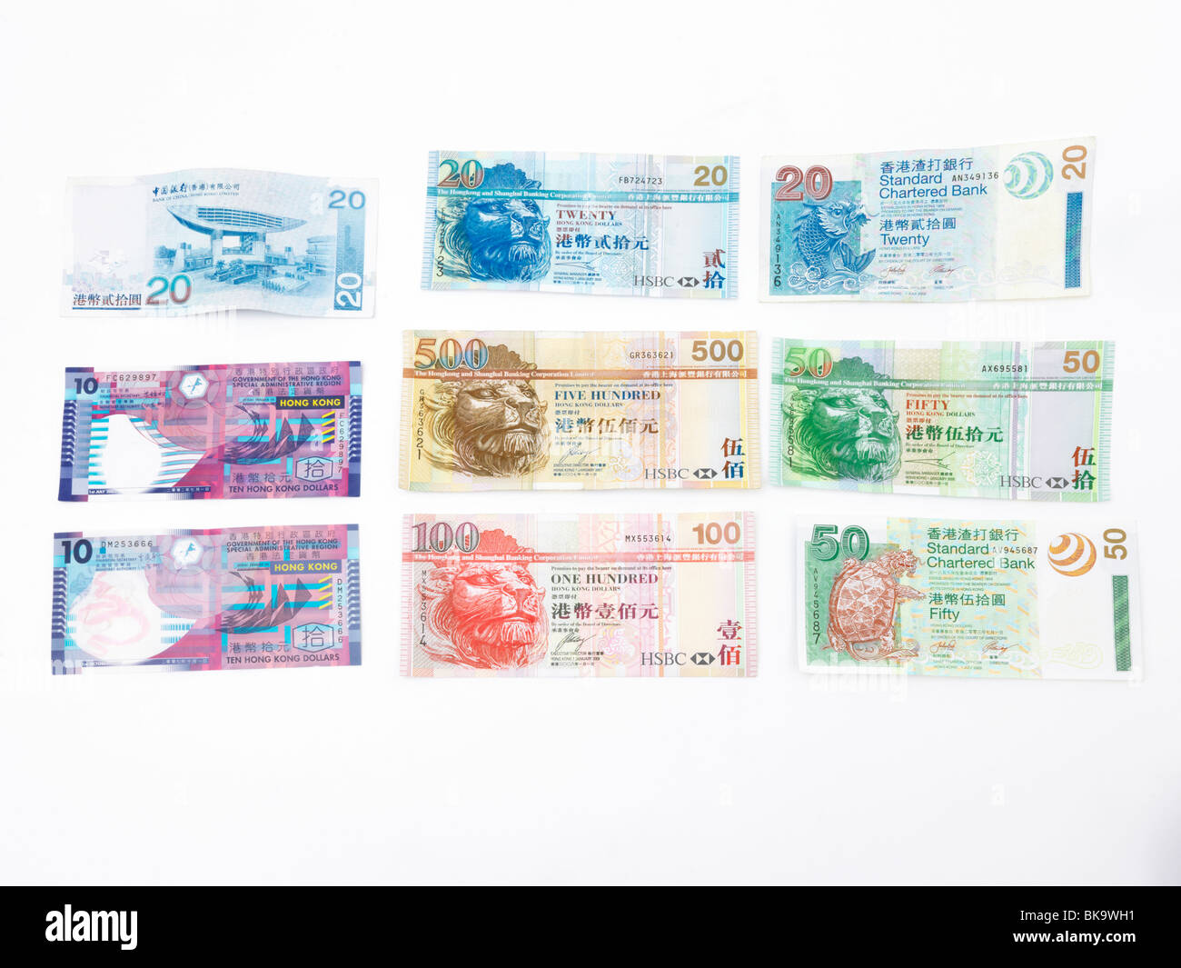 Dollari di Hong Kong Banconote Foto Stock