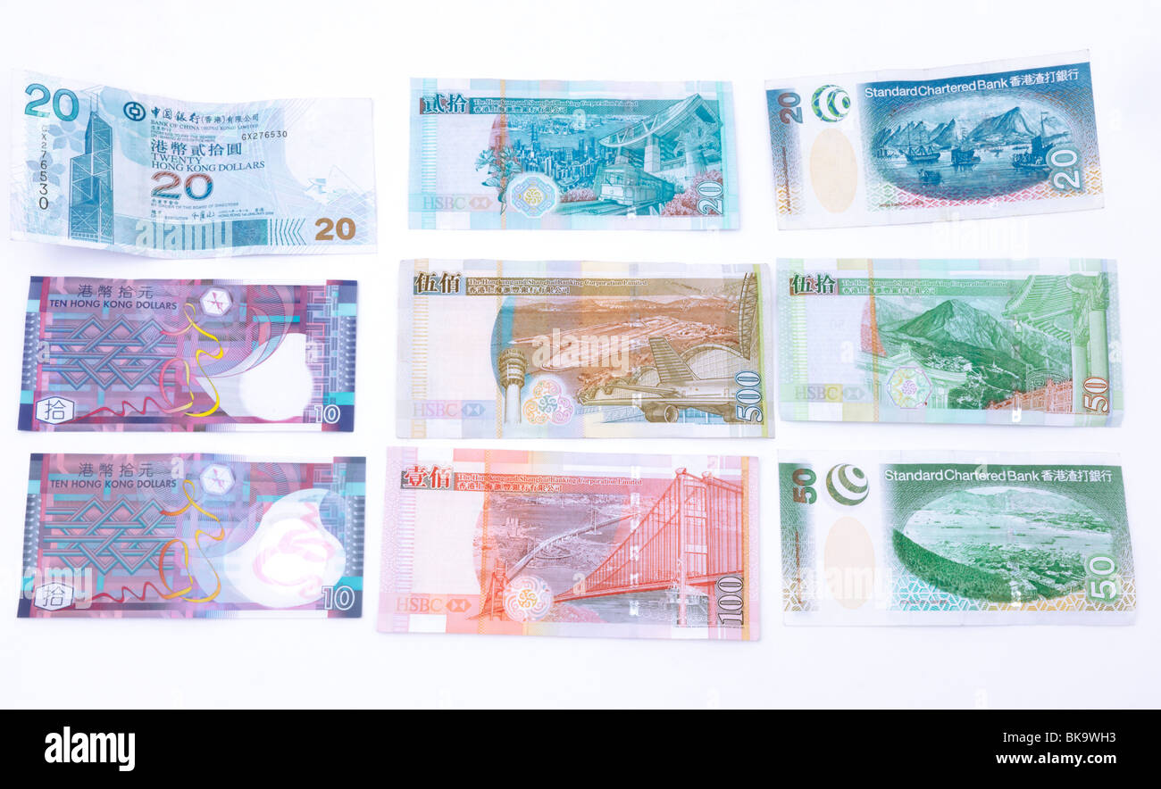 Dollari di Hong Kong Banconote Foto Stock