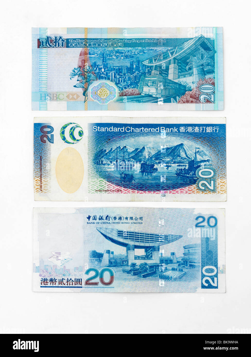 Dollari di Hong Kong Banconote Foto Stock