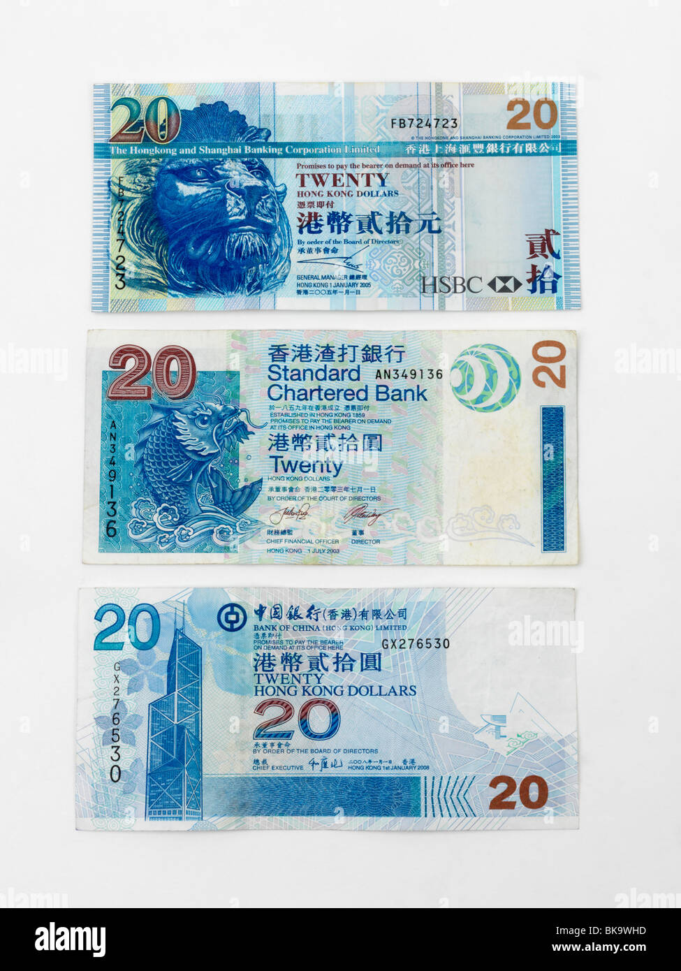 Dollari di Hong Kong Banconote Foto Stock
