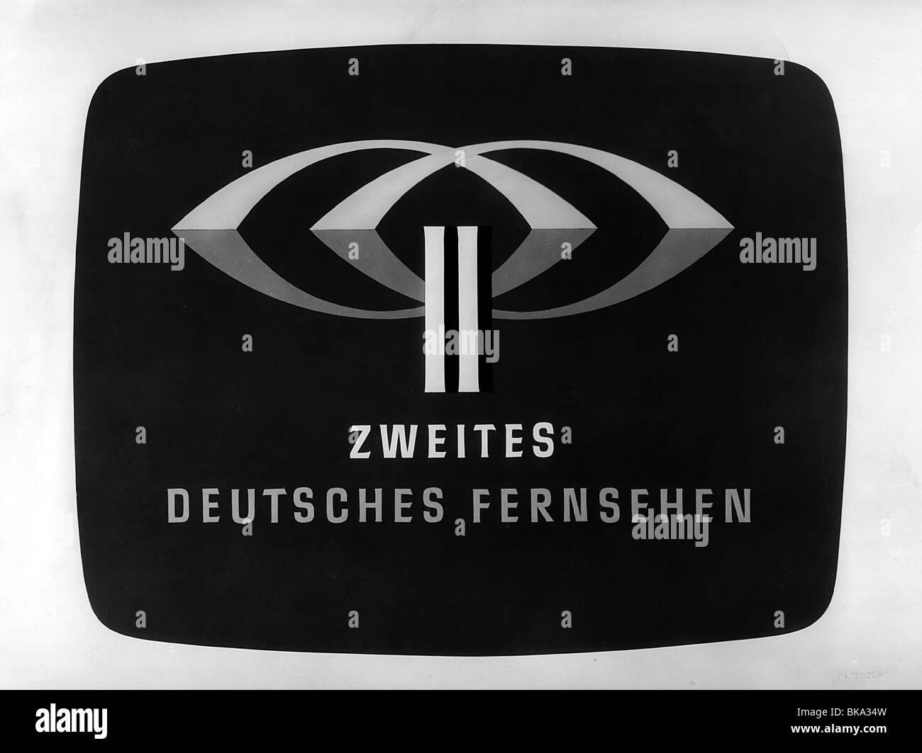 Trasmissione, televisione, logo broadcast della Seconda televisione tedesca (ZDF), 1960s, , Foto Stock