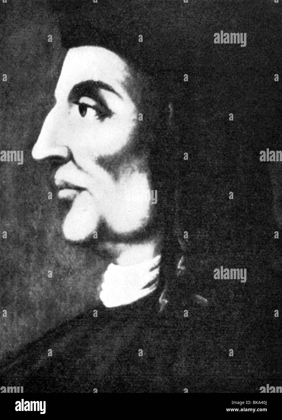 Zarlino, Gioseffo, 22.3.1517 - 14.2.1590, compositore italiano, teorico musicale, ritratto, volto laterale, dopo immagine contemporanea, Foto Stock