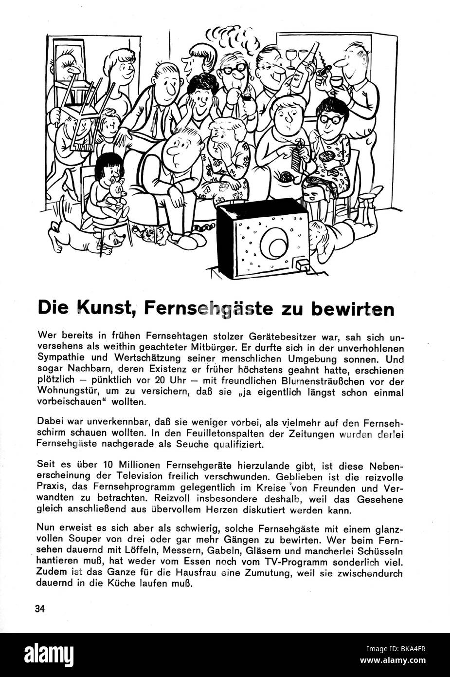 Broadcast, televisione, pubblicità, brochure Graetz 'die Kunst Fernsehgäste zu bewirten', W.M. Weber collection, Monaco di Baviera, , Foto Stock