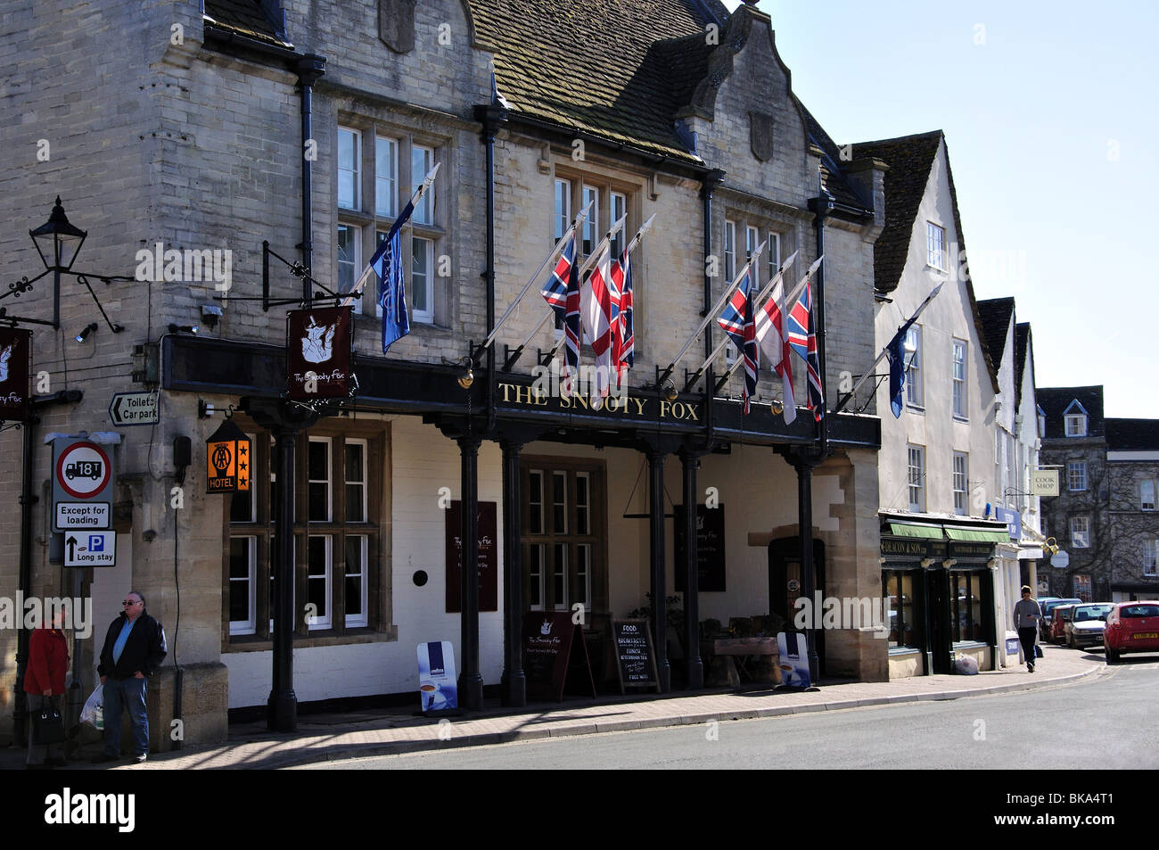 Il Snooty Fox Hotel, Market Place Tetbury, Gloucestershire, England, Regno Unito Foto Stock