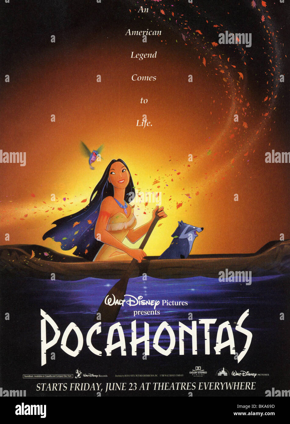 Pocahontas Anno : 1995 Amministrazione : Mike Gabriel, Eric Goldberg filmato di animazione poster (USA) Foto Stock