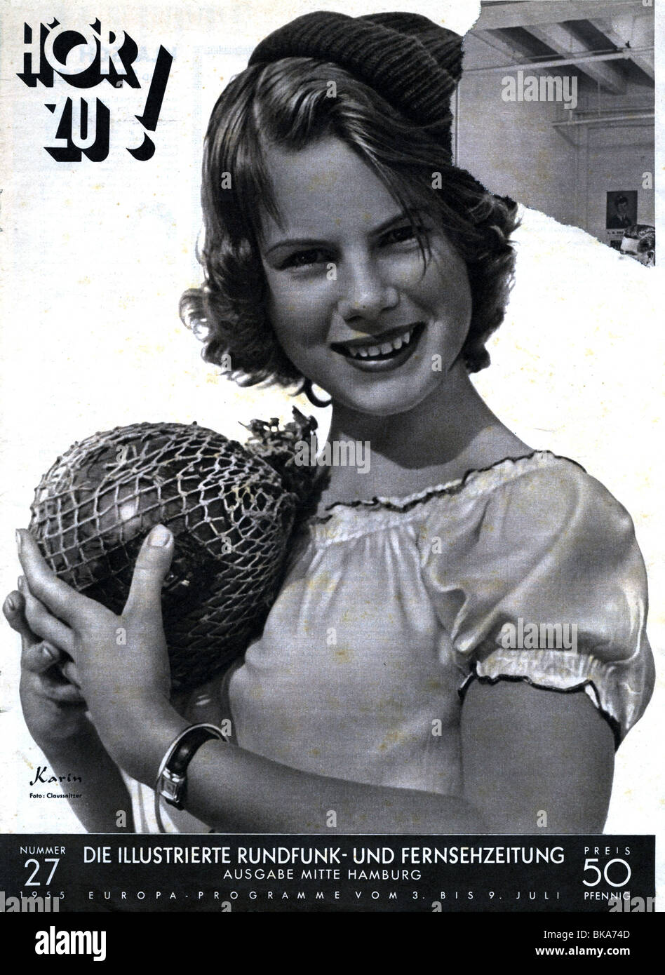 Riviste / riviste, 1955, 'Hör Zu', numero 27, titolo, 'Karin', edizione Hamburg Mitte, , Foto Stock