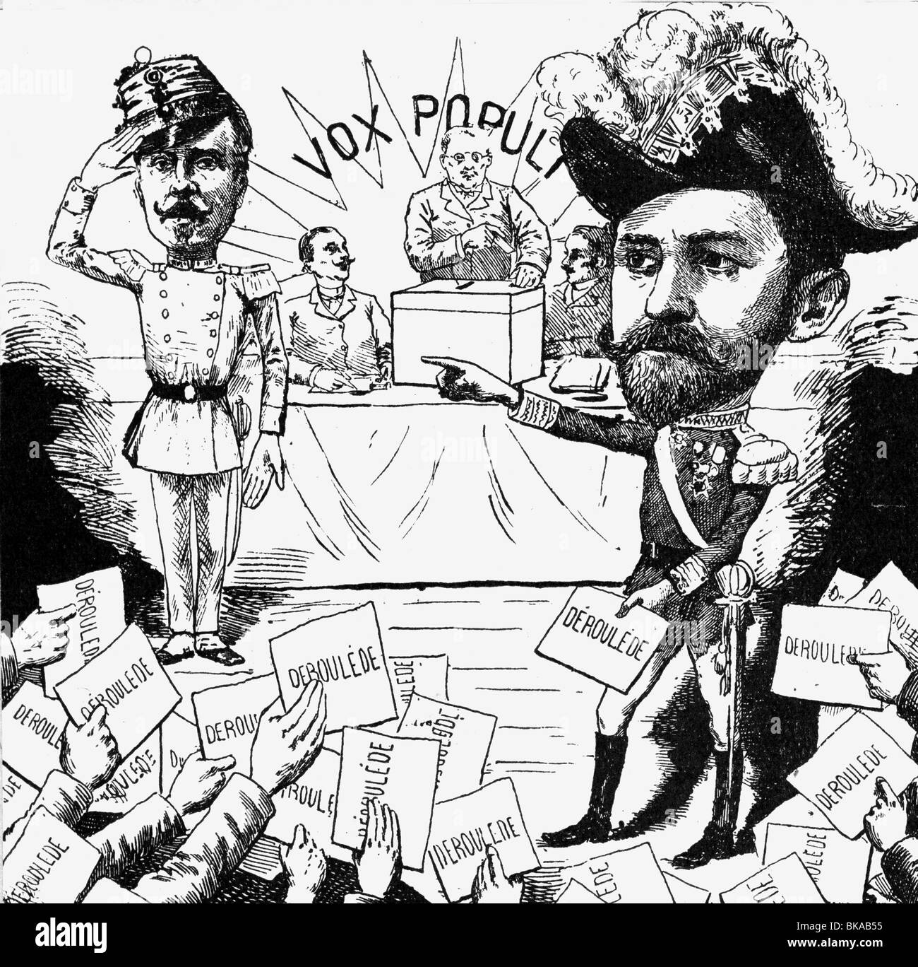 Boulanger, George, 29.4.1837 - 30.9.1891, generale e politico francese, caricatura, 'votare per Deroulede significa votare per me', incisione del legno, Francia, 'Diane', 10.6.1888, , Foto Stock