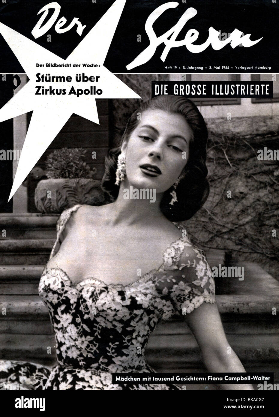 Riviste / riviste, 1955, 'Der Stern', volume 8, numero 19, titolo con Fiona Campbell-Walter, Amburgo, 8.5.1955, Foto Stock