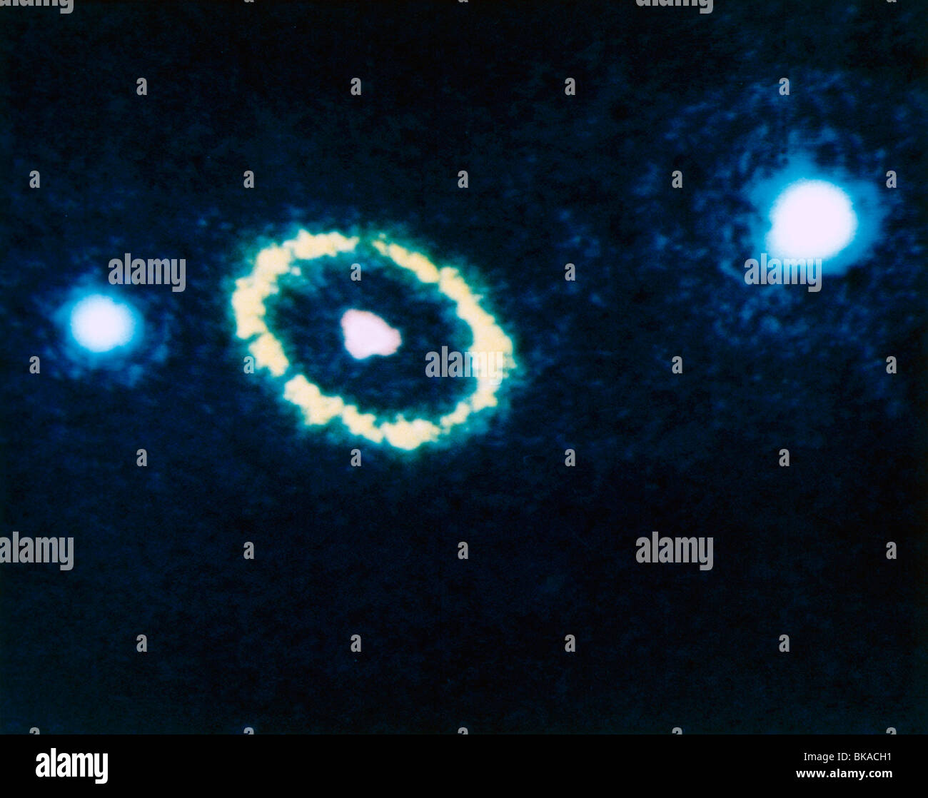 Supernova SN1987A anello Circumstellare da Hubble Space Telescope 23/8/90 Foto Stock