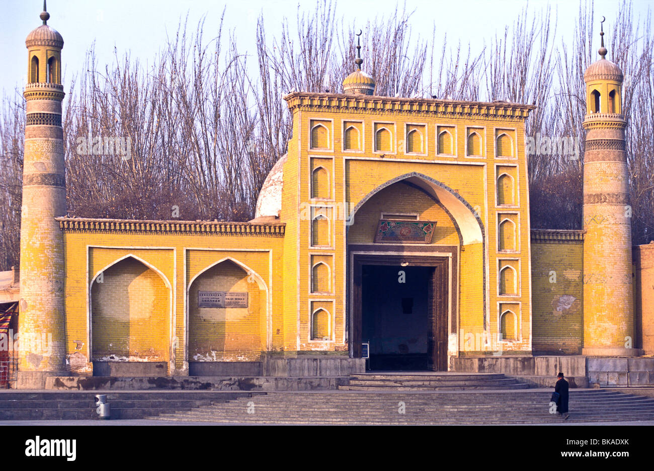 La Moschea Id Kah e, Kashgar città cominciò la vita nella sua forma attuale nel 1798, prima di questo periodo di tempo è stato un luogo di culto. Foto Stock