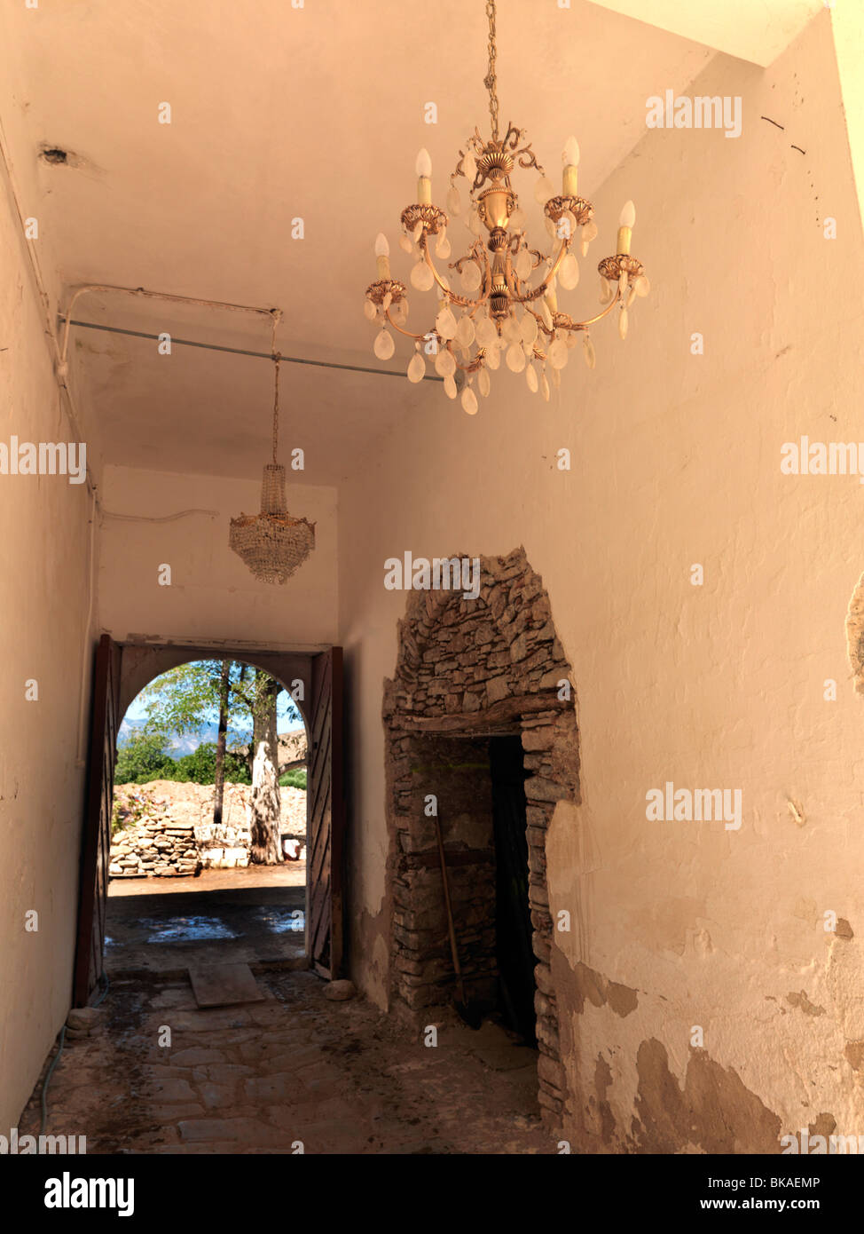 Samos Grecia AGIA Zoni monastero UE finanziato lavori di restauro Foto Stock
