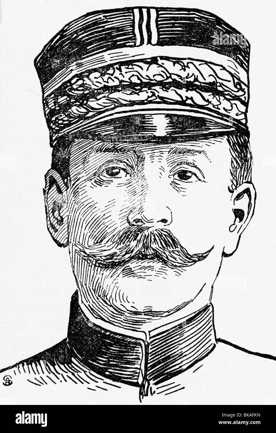 Dubail, Auguste, 15.4.1851 - 7.1.1934, generale francese, governatore militare di Parigi 1916 - 1918, ritratto, disegno, 1916, , Foto Stock