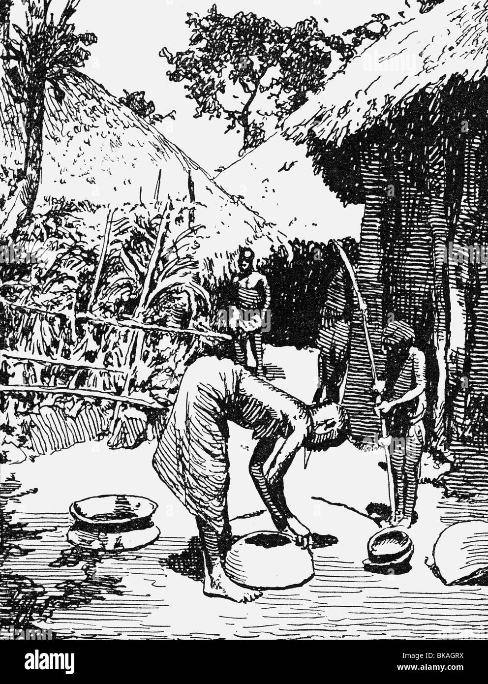 Geografia / viaggio, Togo persone, vasaio, disegno dopo fotografia di Paul Mueller, circa 1890, Foto Stock