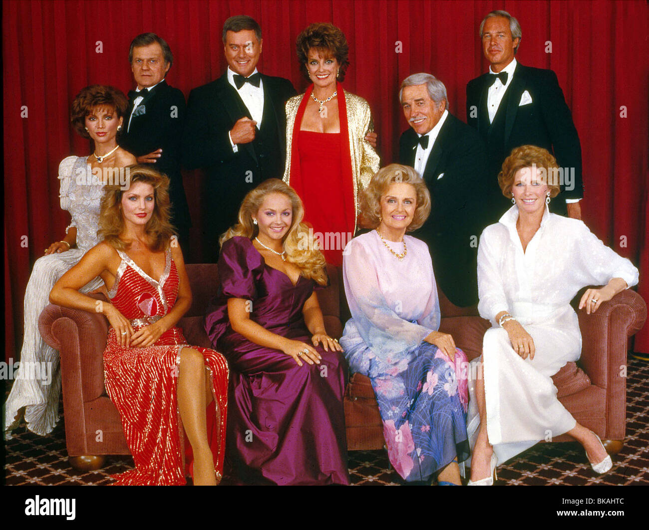 DALLAS (TV) VICTORIA PRINCIPAL, KEN KERCHEVAL, Priscilla Presley, Larry HAGMAN, CHARLENE TILTON, Linda grigio, DONNA REED, Howard Foto Stock