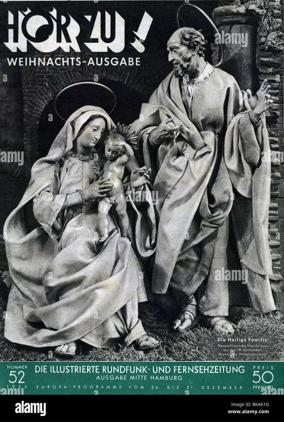 Riviste / riviste, 1955, 'Hör Zu', numero 52, titolo, 'Heilige Familie' (la Sacra Famiglia), edizione natalizia Hamburg Mitte, , Foto Stock