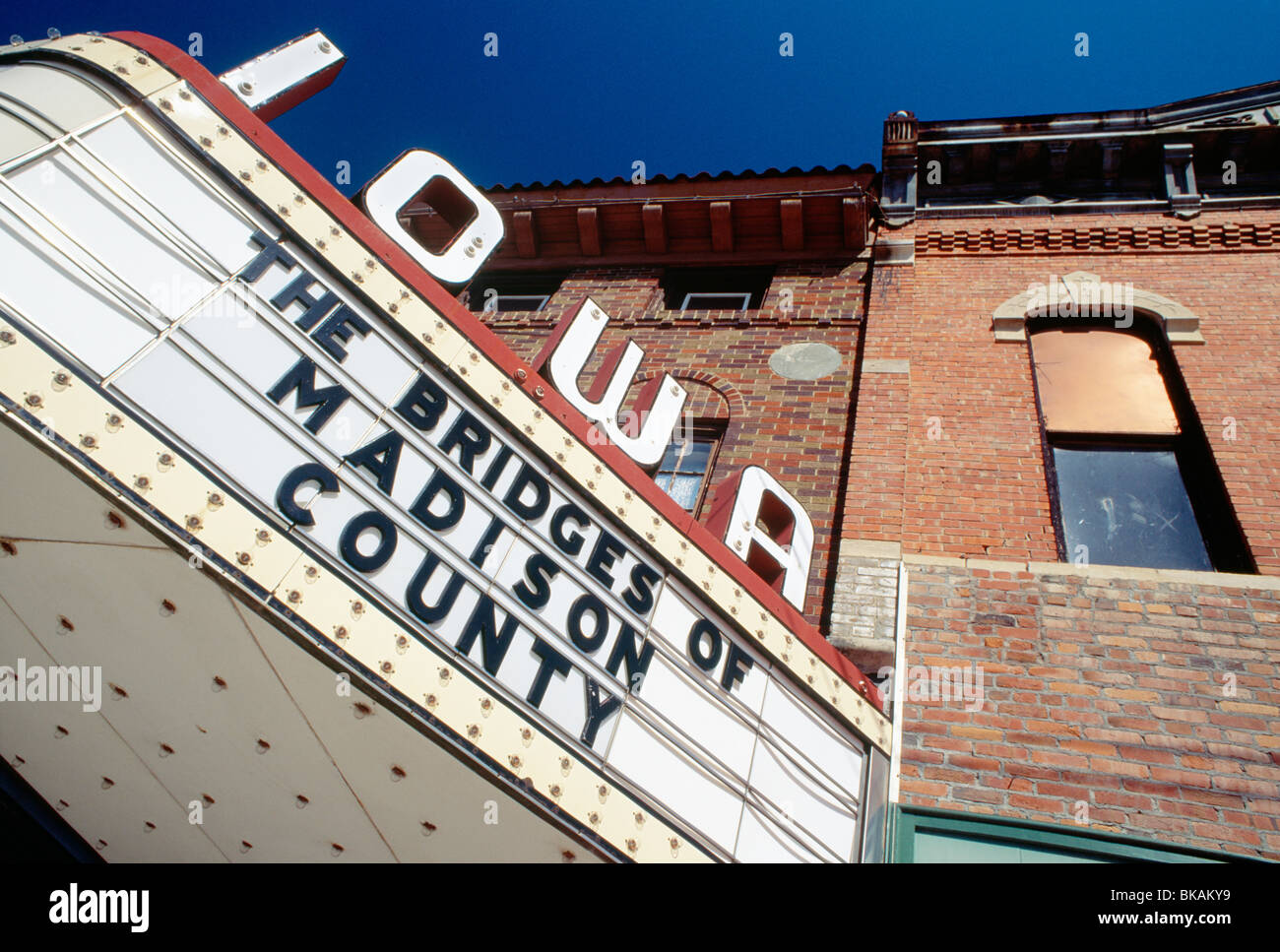 Filmato Marquee, Iowa Theatre, Winterset, Iowa, USA Foto Stock