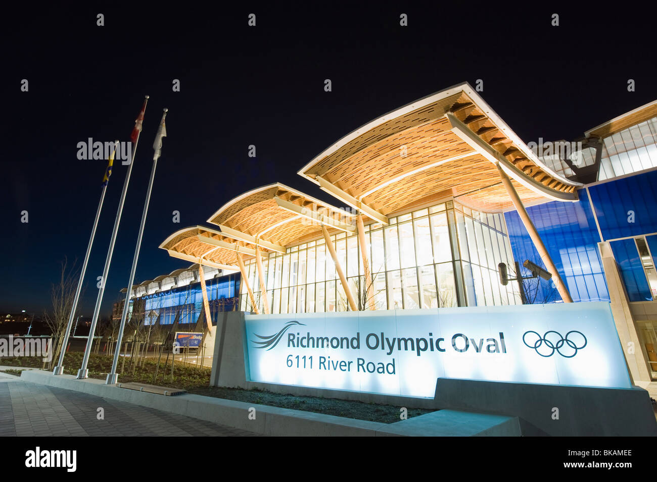 Richmond velocità ovale pattinaggio sul ghiaccio Venue olimpiche Richmond Vancouver British Columbia Canada Foto Stock