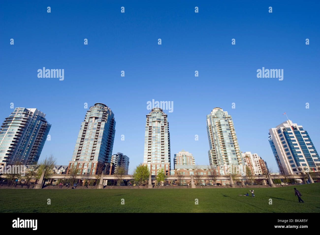 Torre residenziale blocchi Vancouver British Columbia Canada Foto Stock