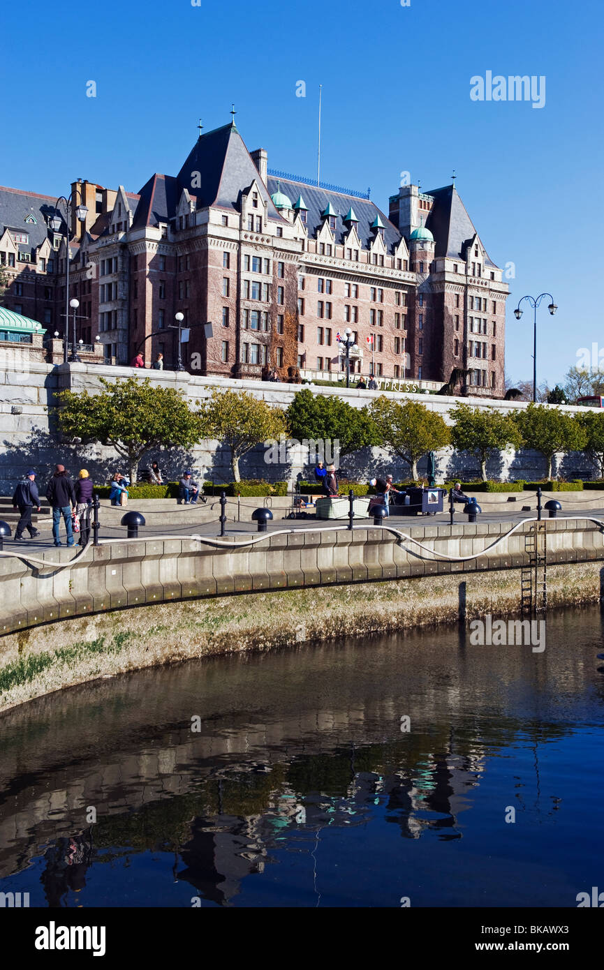 Fairmont Empress Hotel sulla Baia di James Porto Interno, Victoria, Isola di Vancouver, British Columbia, Canada Foto Stock