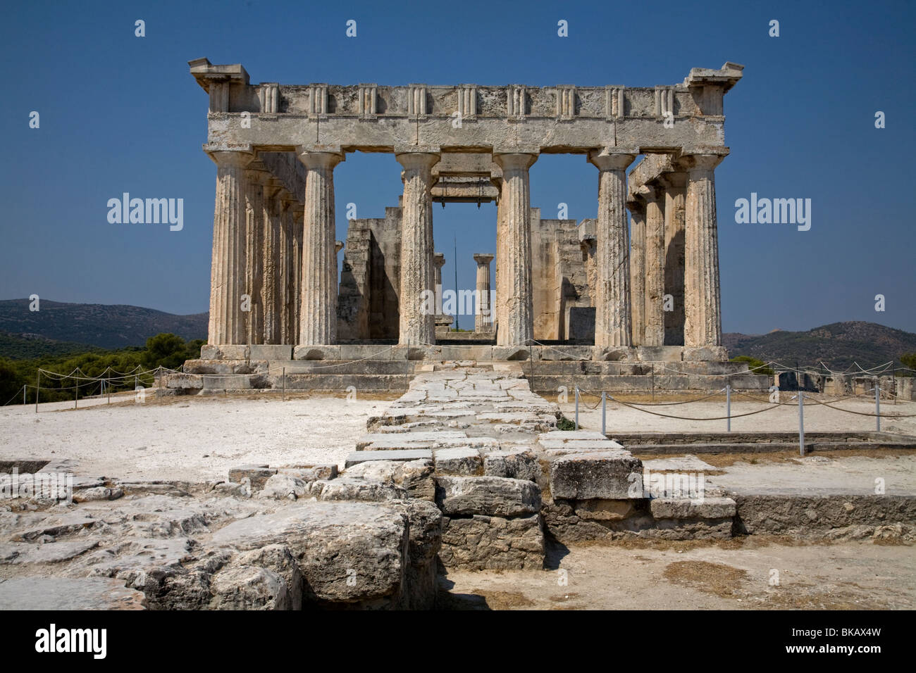 Tempio di Aphaea Aegina argo-ISOLE DELL'ARGOSARONICO Grecia Foto Stock