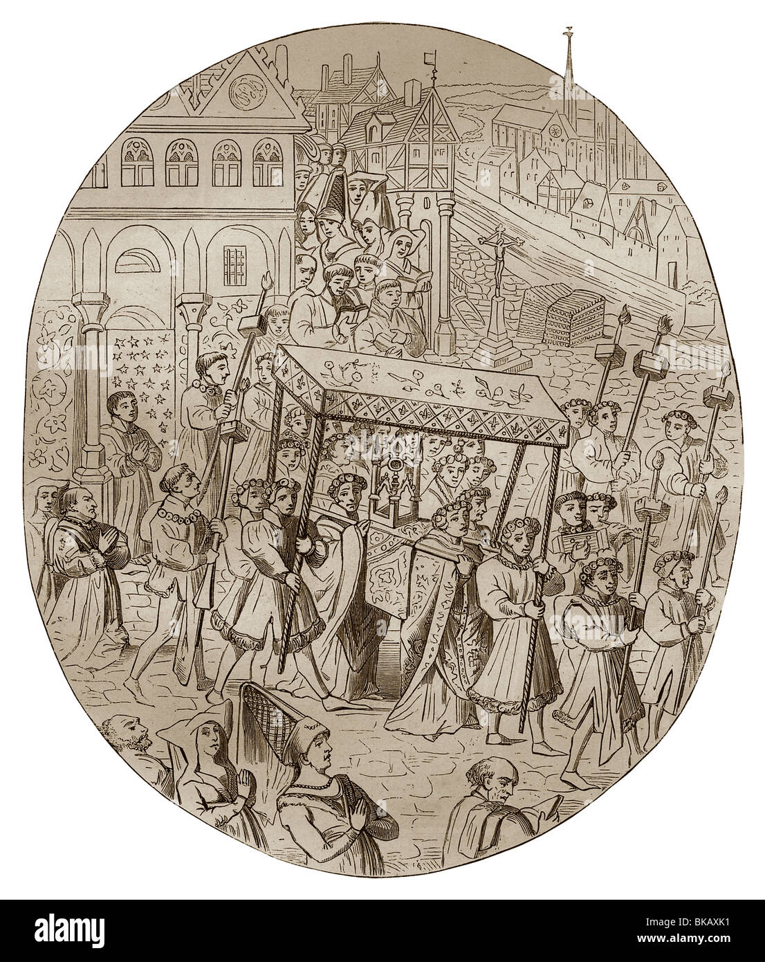 Nel XV secolo, corporation di gioiellieri in Francia. Foto Stock