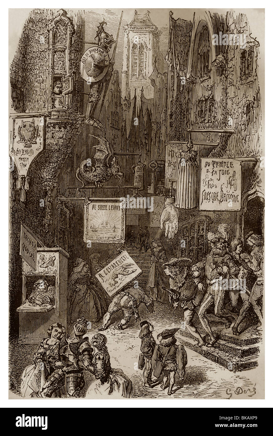 Segni nel XV secolo in Francia. - Histoire Populaire de la France Tome Deuxième Ch. J. Lahure della pubblicazione, nel 1860 circa Foto Stock