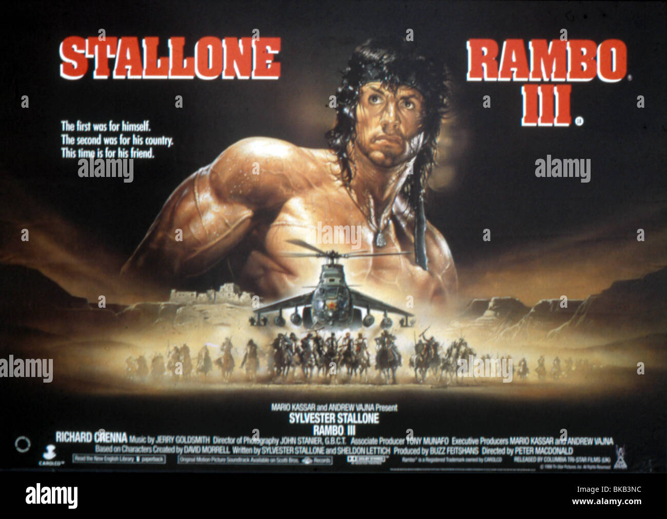RAMBO III (1988) Sylvester Stallone POSTER TRIGLIA RM3 023 Foto stock -  Alamy