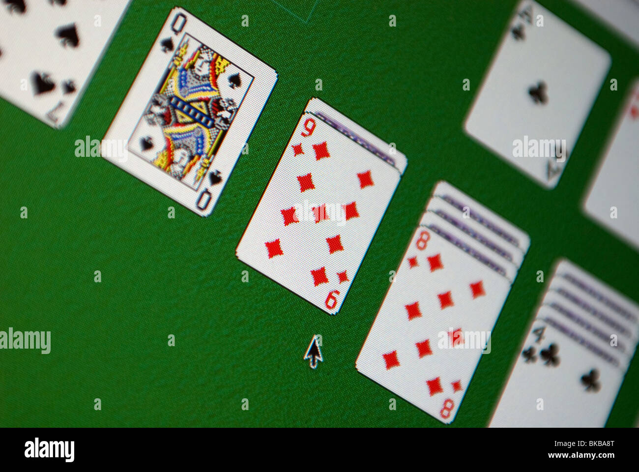 Solitaire card game online su un computer Foto Stock