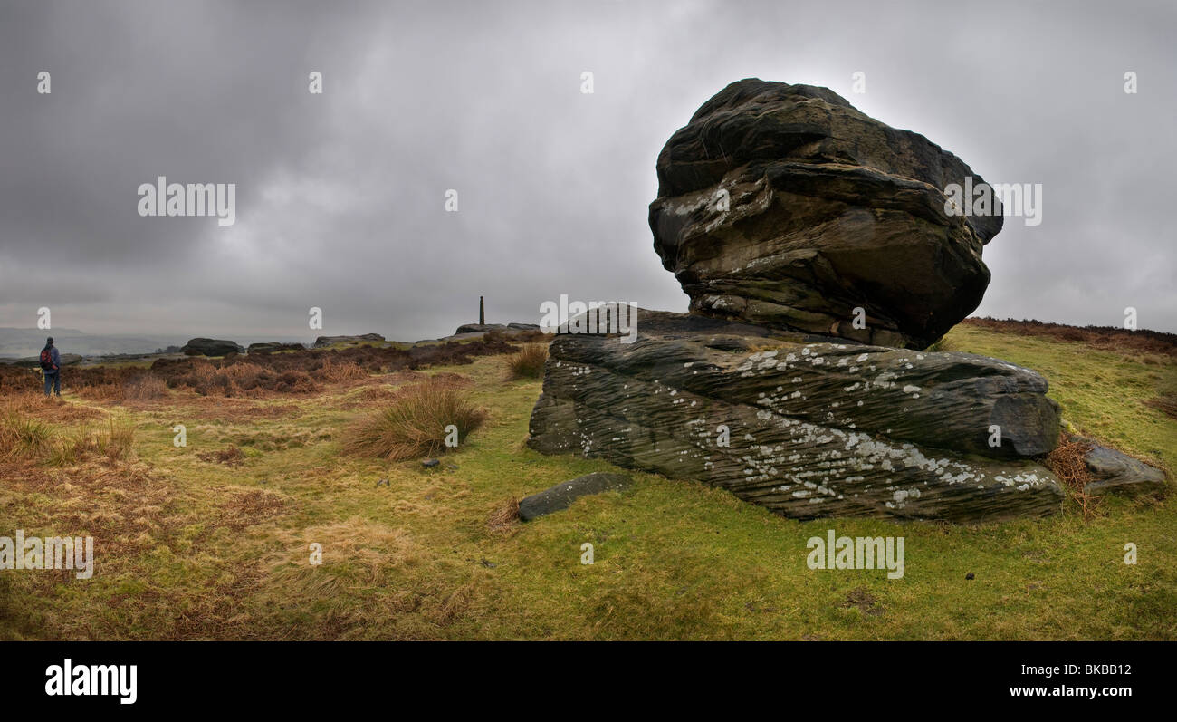 Il Monumento Nelson a bordo Birchen, Peak District, Derbyshire, Regno Unito Foto Stock