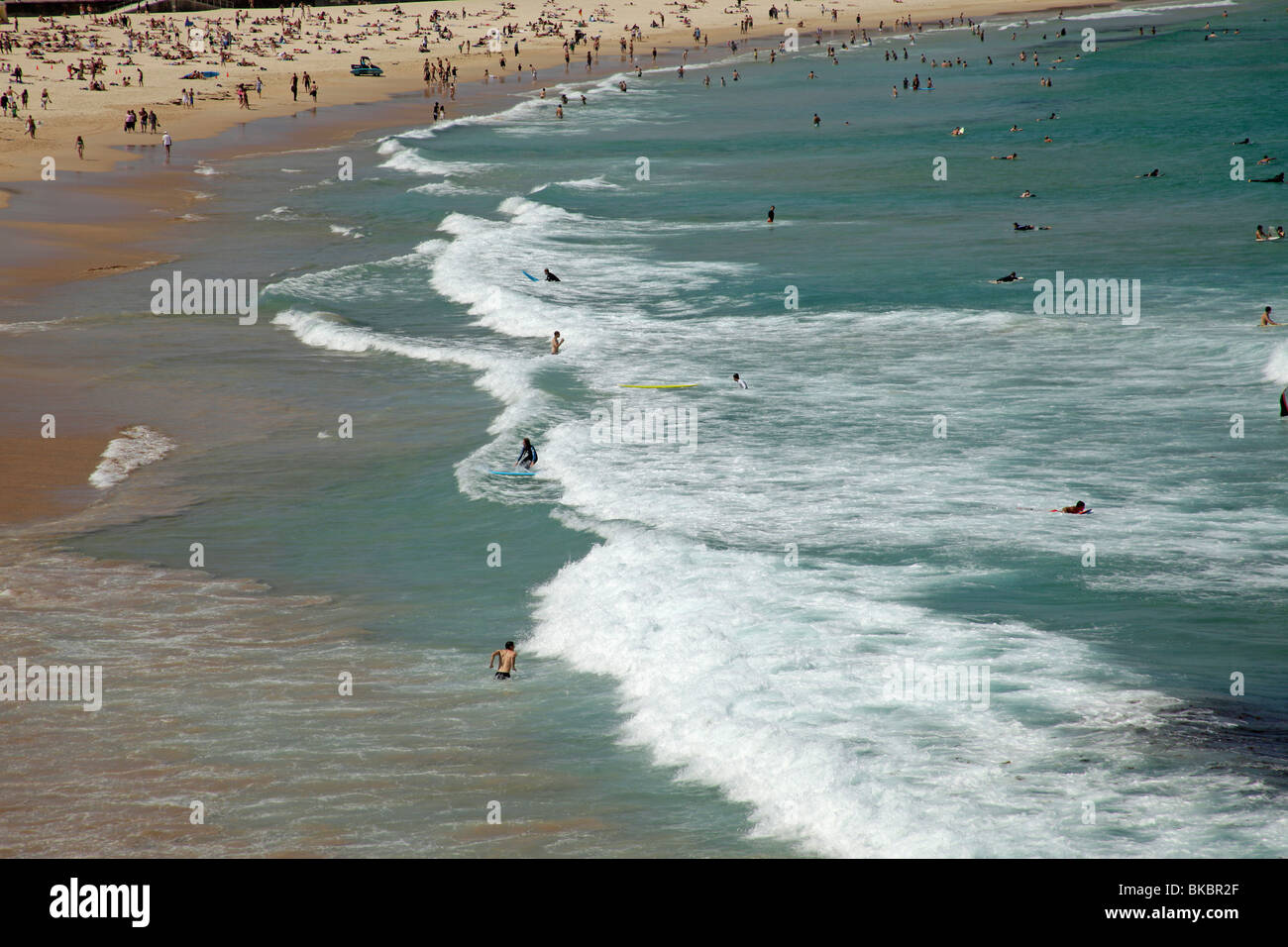Famosa Bondi Beach a Bondi, Sydney, Nuovo Galles del Sud, Australia Foto Stock