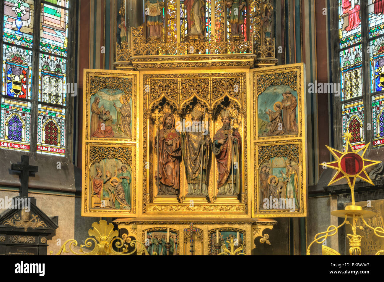 Cattedrale di San Vito di Praga, il castello di Praga, Repubblica Ceca, interno, la Cappella Arcivescovile St.Hata Foto Stock