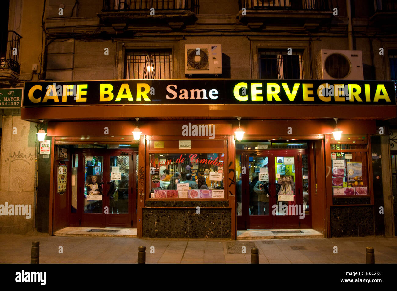 La vecchia Madrid Spagna Bar Pub Cafe RestaurantSame Cerveceria Foto Stock