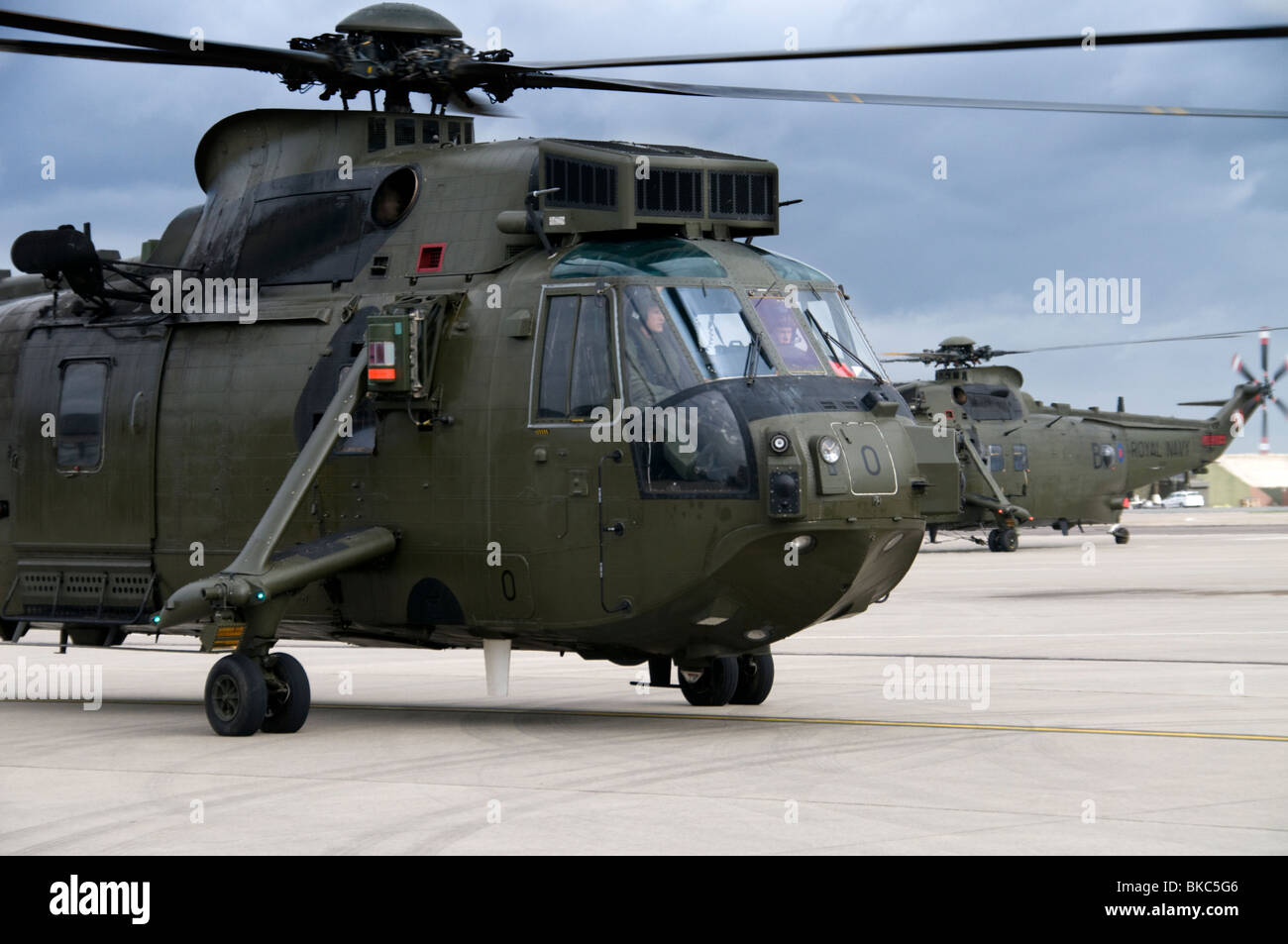 Royal Navy Seaking 4 elicotteri tassare Foto Stock