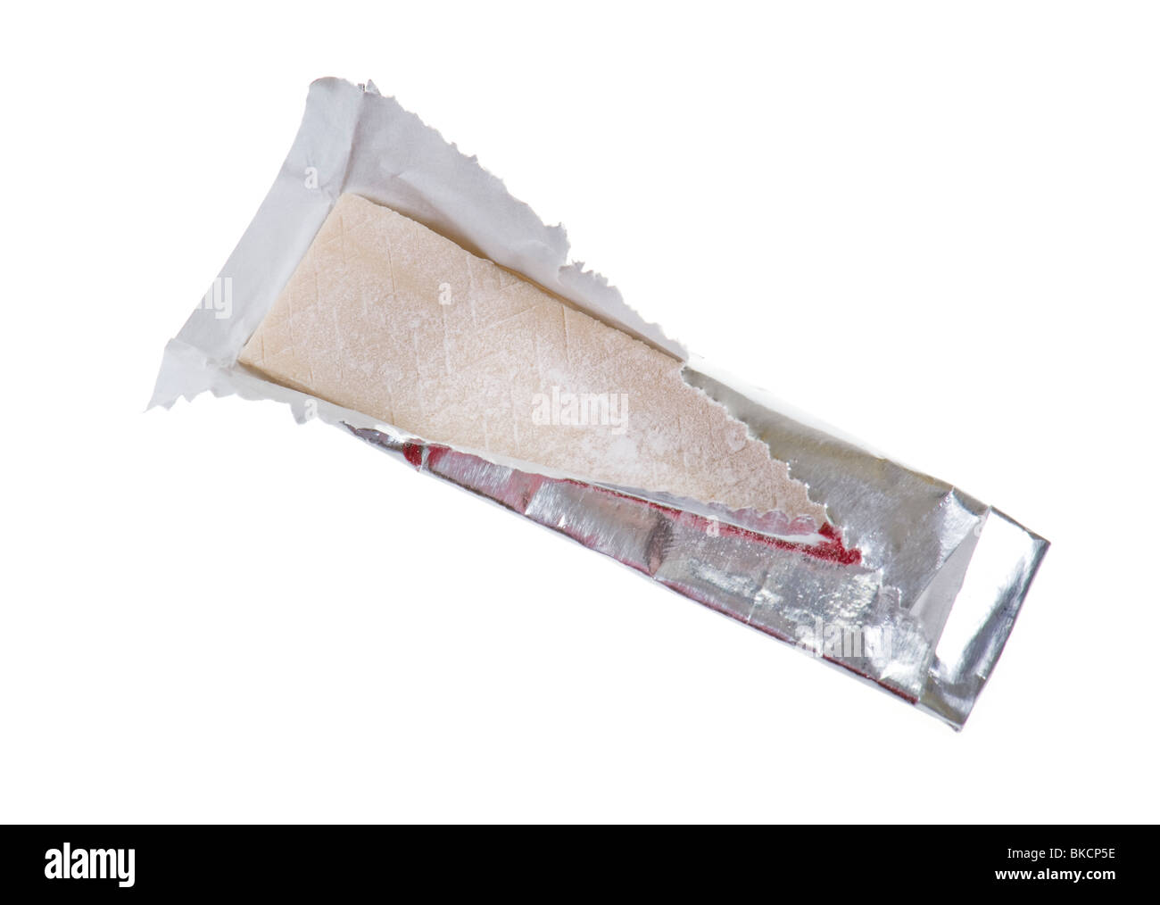 La gomma da masticare bubble gum strisce di stagnola pezzi di stagnola dente toothcare cura gum gummi di menta romana fresca studio shot clip Foto Stock