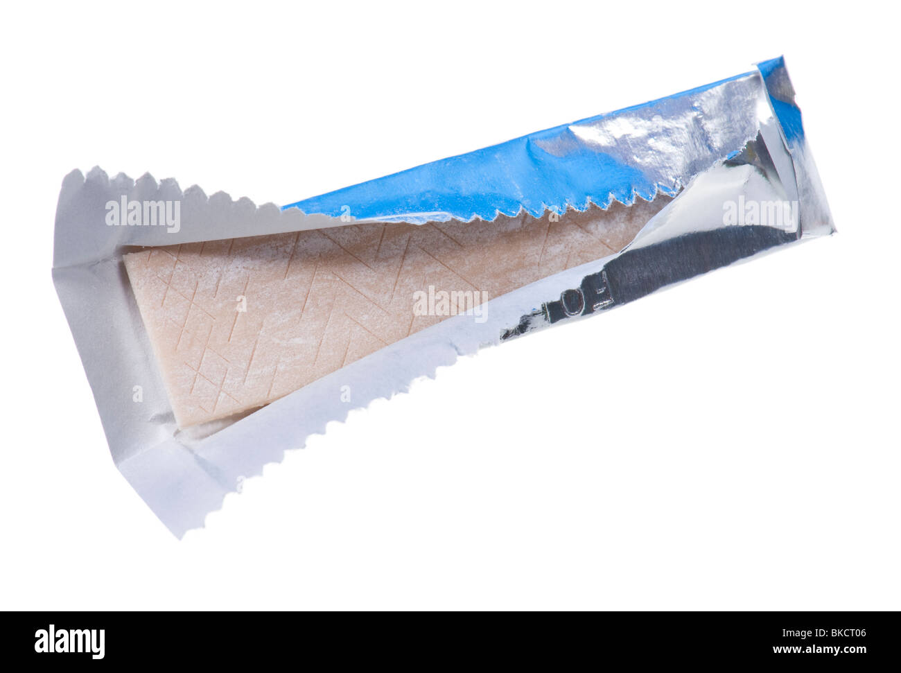 La gomma da masticare bubble gum strisce di stagnola pezzi di stagnola dente toothcare cura gum gummi di menta romana fresca studio shot clip Foto Stock