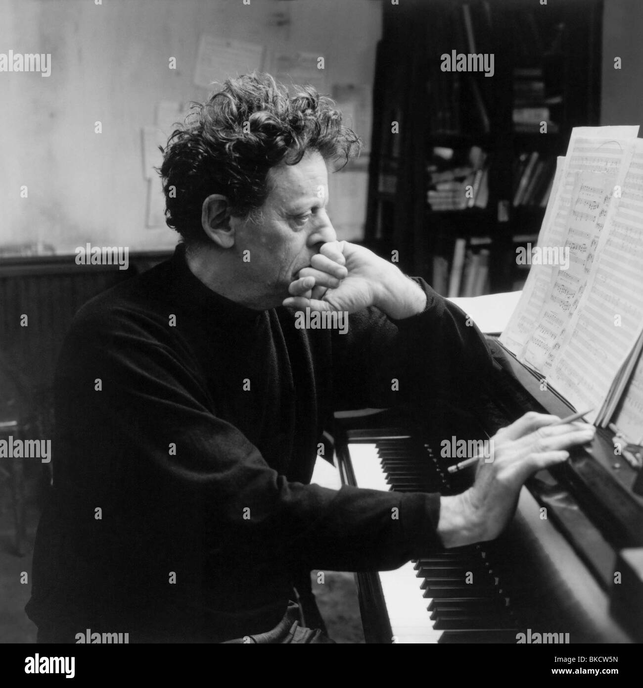 Le riprese di produzione (ALT) ubicazione (ALT) dietro le quinte (ALT) SUL SET (ALT) O/S 'le ORE" (2002) con Philip Glass (COM) Foto Stock