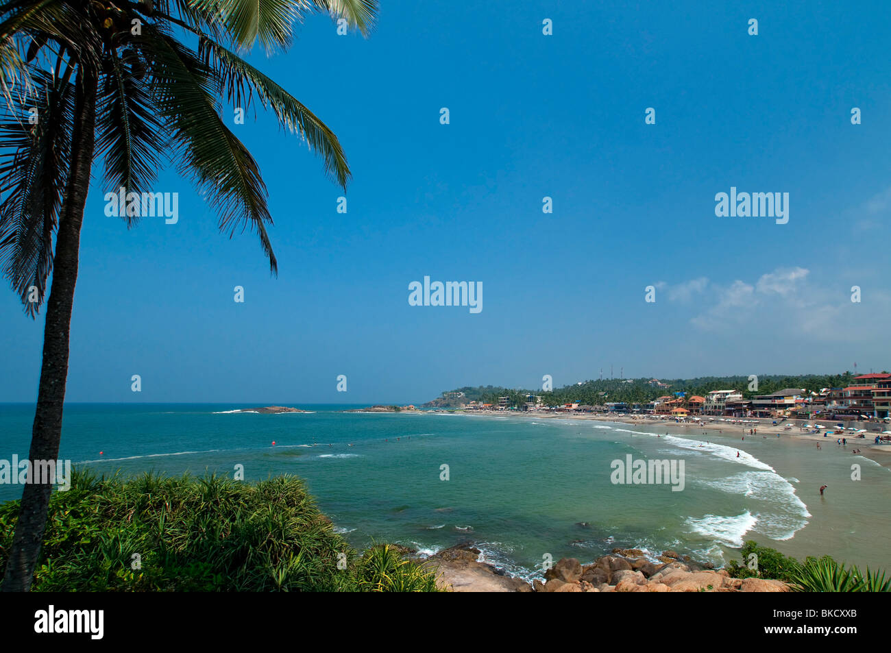 Dalla spiaggia del Faro, Kovalam, Kerala, India Foto Stock