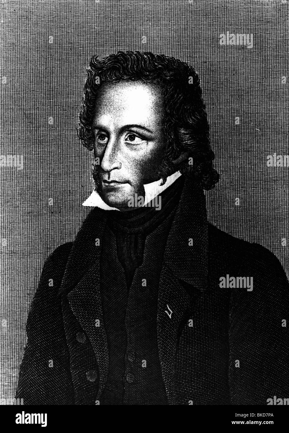 Paganini, Niccolo, 27.10.1782 - 27.5.1840, Italiano violinista, ritratto, incisione su rame, secolo XIX, artista del diritto d'autore non deve essere cancellata Foto Stock